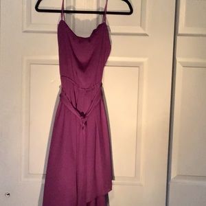 Strapless purple party dress
